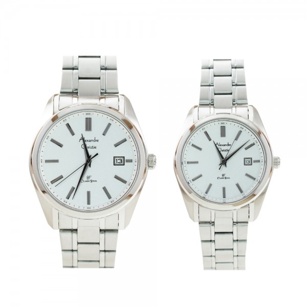 Alexandre Christie AC 8660 Silver White Couple